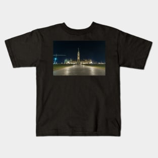 Canada's Parliament Buildings at night Kids T-Shirt